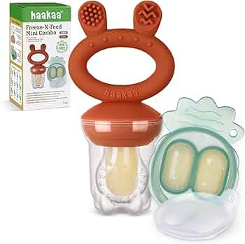 Haakaa Baby Fruit Food Feeder & Mini Freezer Nibble Tray Combo, Breastmilk Popsicle Molds for Bab... | Amazon (US)