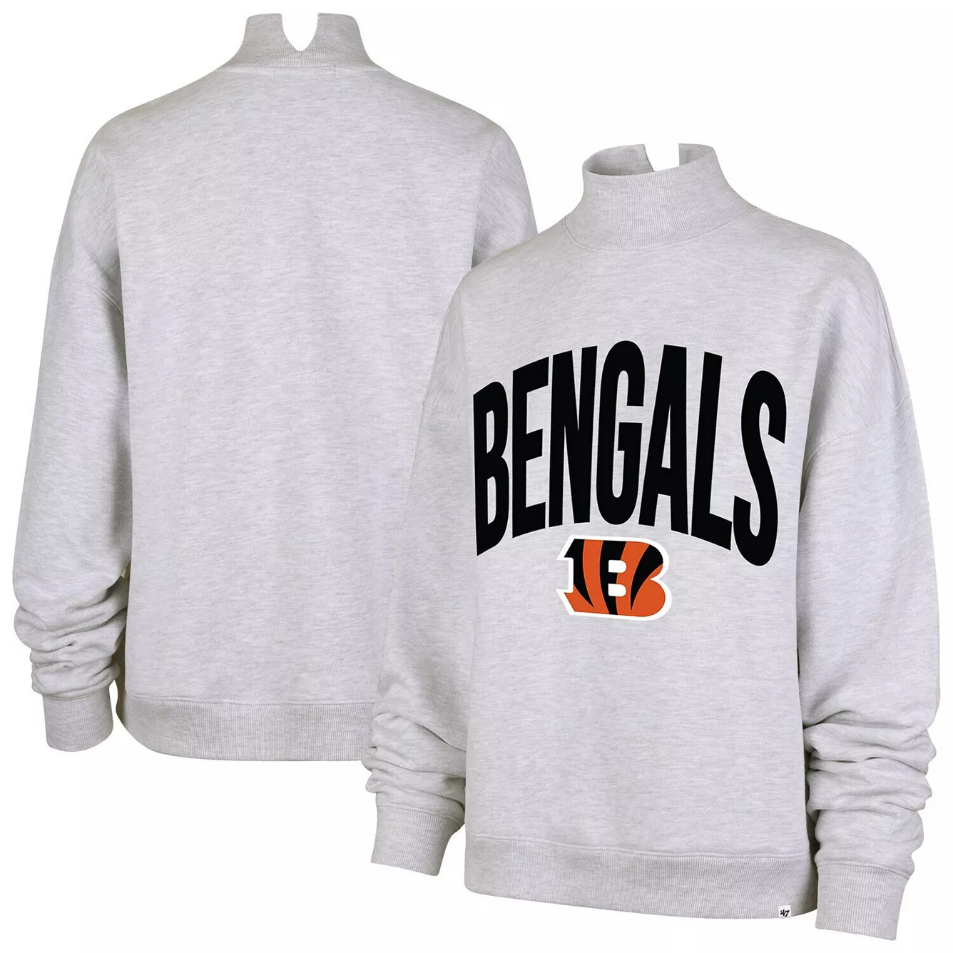 Women's '47 Gray Cincinnati Bengals Subtle Muse Mock Neck Sweatshirt | Kohl's