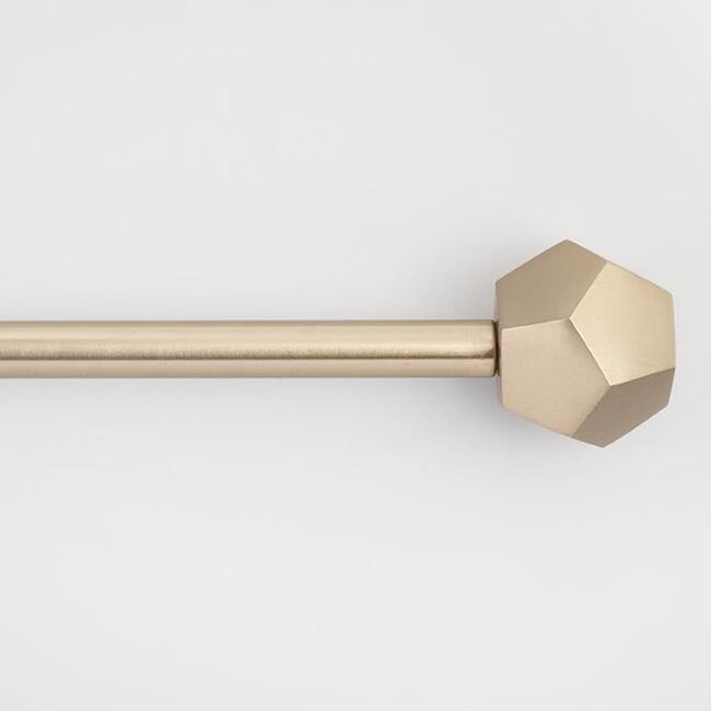 Matte Gold Prism Finial Curtain Rod | World Market