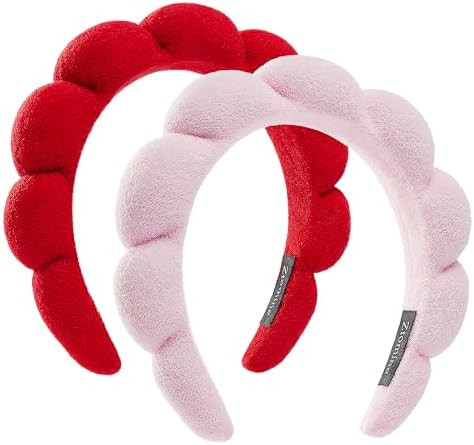 Spa Headbands, Set of 2, Terry Cloth Headband Face Wash Headband Combo Pack - Puffy Makeup Headba... | Amazon (US)