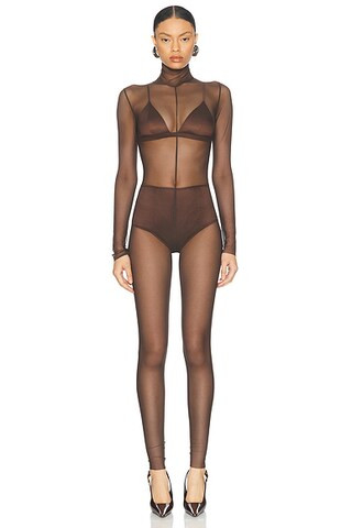 Long Sleeve Slim Fit Turtleneck Catsuit | FWRD 