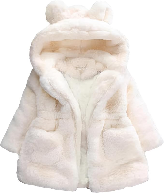 Arssm Girls Winter Warm Coats Kids Fleece Jacket Clothes Ear Hooded Faux Fur Thicken Outerwear   ... | Amazon (US)