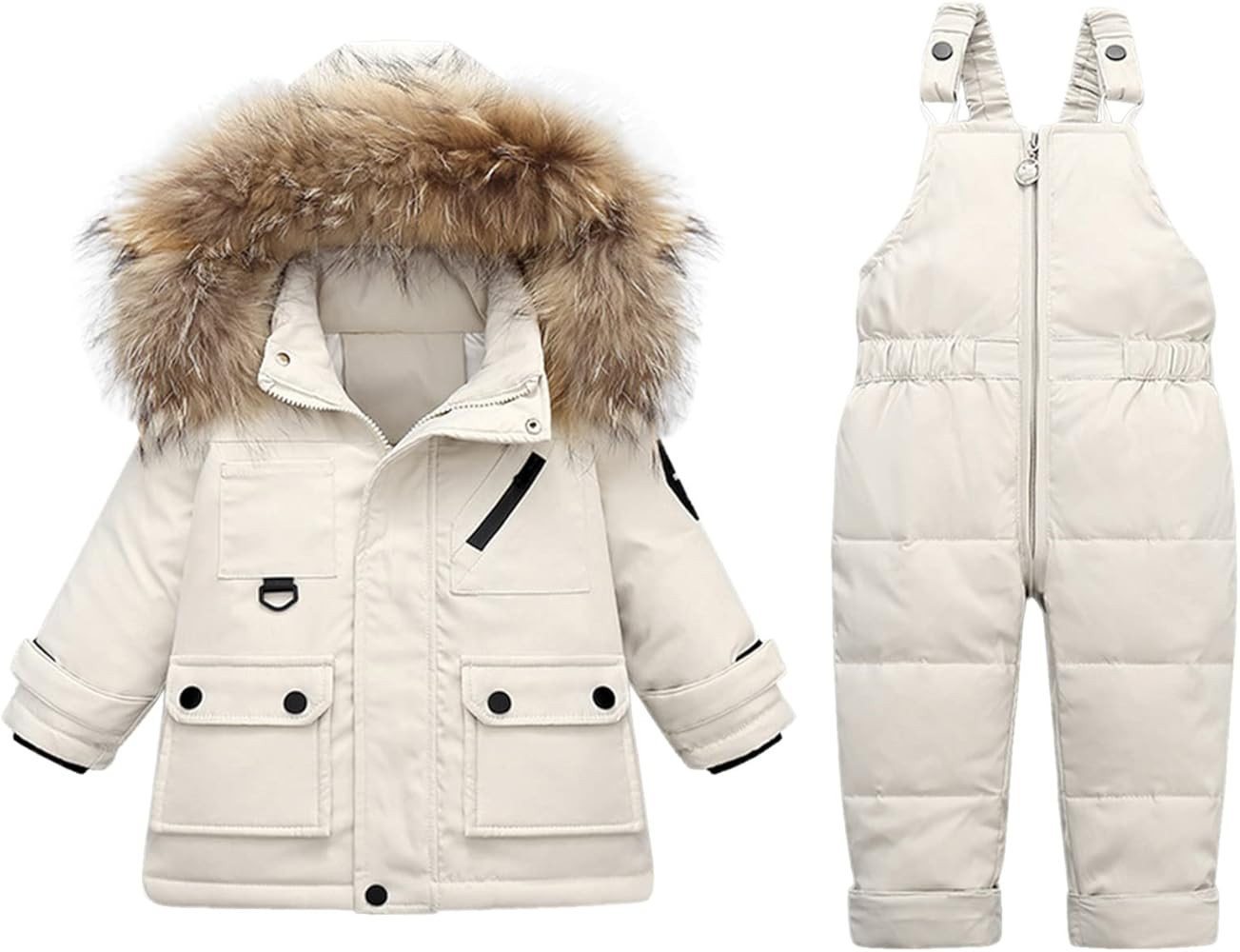 Baby Girls Boys Winter Thick Warm Hooded Puffer Down Jacket Coat Paraks Jumpsuit Two Piece Snowsu... | Amazon (US)