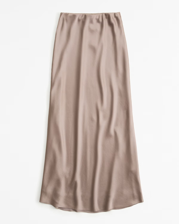 Elevated Satin Column Maxi Skirt | Abercrombie & Fitch (US)