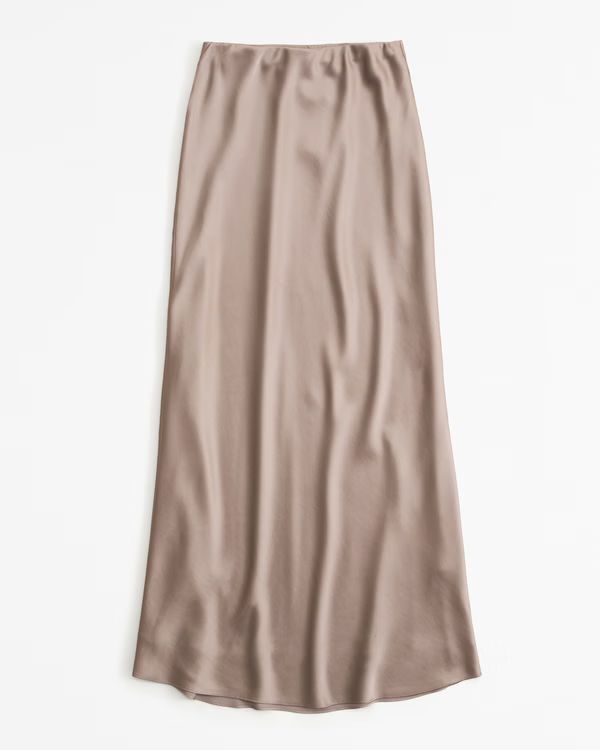 Elevated Satin Column Maxi Skirt | Abercrombie & Fitch (UK)