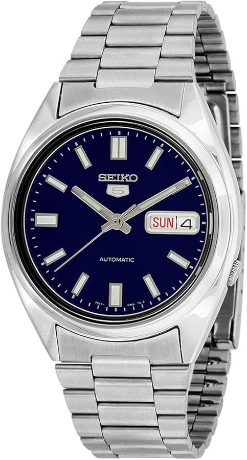 SEIKO 5 Automatic Blue Dial Stainless Steel Men's Watch SNXS77 | Amazon (US)