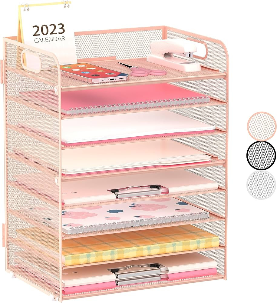 8-Tier Paper Letter Tray Organizer with Handles, Desk Organizers & Accessories, Desk Paper Organi... | Amazon (US)