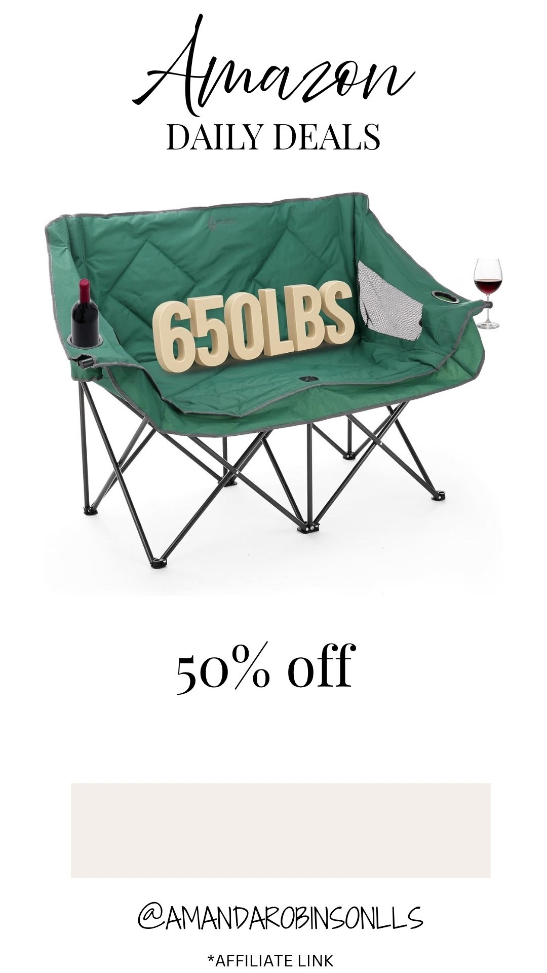 Amazon daily deals
Two spot folding chair

#LTKSaleAlert