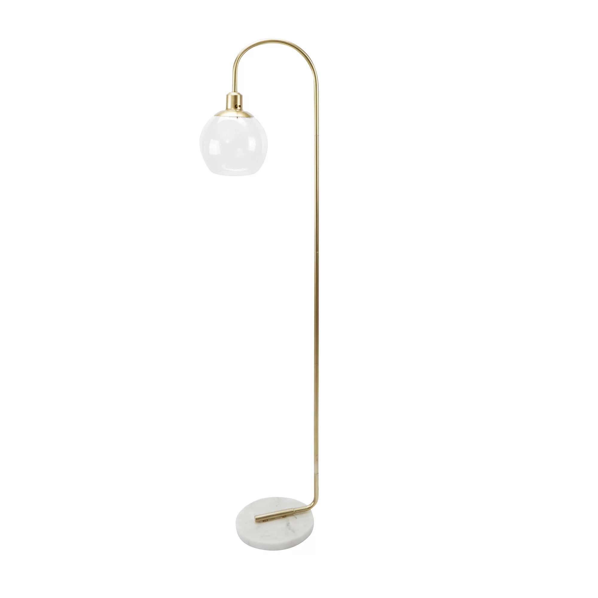 Better Homes & Garden Floor Lamp in Brushed Brass Color Made of Glass, Metal and Marble Material ... | Walmart (US)