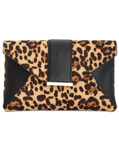 INC International Concepts INC Luci Leopard Print Clutch, Created for Macy's & Reviews - Handbags... | Macys (US)