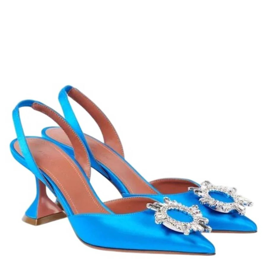 Amina Muaddi Begum 70 Satin Slingback Pumps | Shop Simon