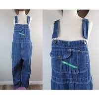 90S Vintage Key Overalls | Size W42 X L29 1990S Clothing Workwear Baggy Oversize Jean Large | Etsy (US)
