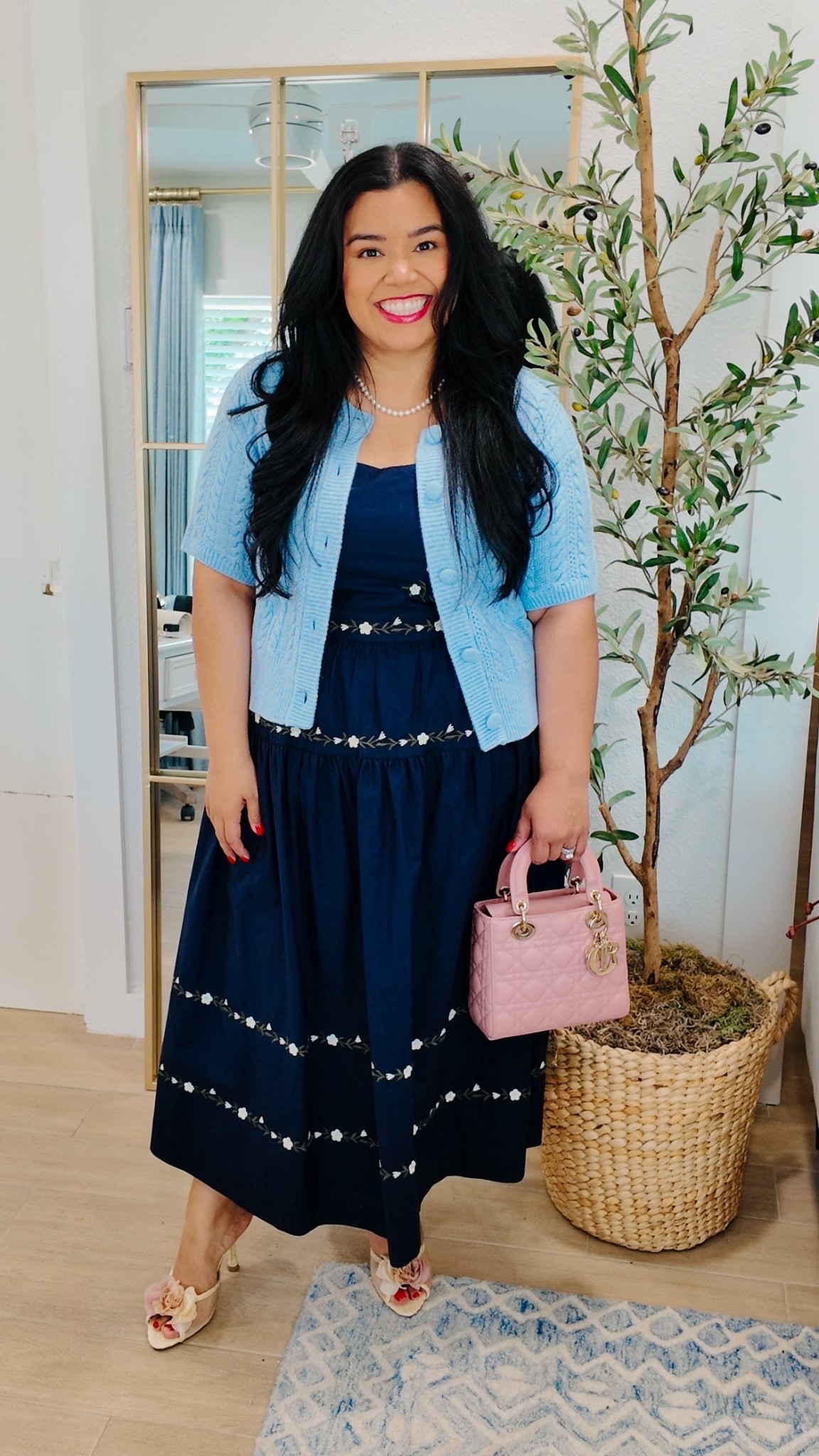 MIDSIZE PETITE SPRING OUTFIT

🌷This Spring new arrival is from Walmart and is 100% cotton which makes this dress feel so well made for under $40! The dress has a good weight to it AND I love the embroidery! #walmartstyle 

🌷My peep toe mules are from @stevemadden-us and they are perfect for Spring and Summer! 

🌷My cardigan is from @Macys   and it’s currently on sale! 

🌷My lady Dior bag is one of my favorites that I don’t wear nearly enough, and you can borrow one just like it from @Vivrelle . Use code: CANDICETREVINO for 1 month free! 

🌷Classic outfit, spring outfit, modest fashion, petite fashion, mid size fashion #midsizefashion #petitefashion #springfashion

#LTKootd #LTKMidsize #LTKOver40