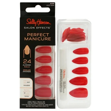 Sally Hansen Perfect Manicure Press on Nail Kit, Almond, ASAP Apple, 24pcs | Walmart (US)