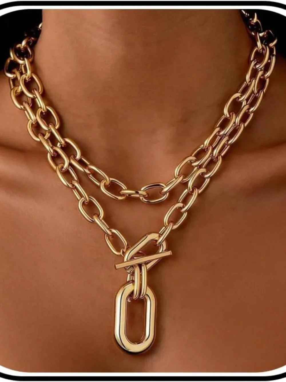Chunky Gold Necklace Stack Chain Necklaces for Women Statement Layered Paperclip | Poshmark