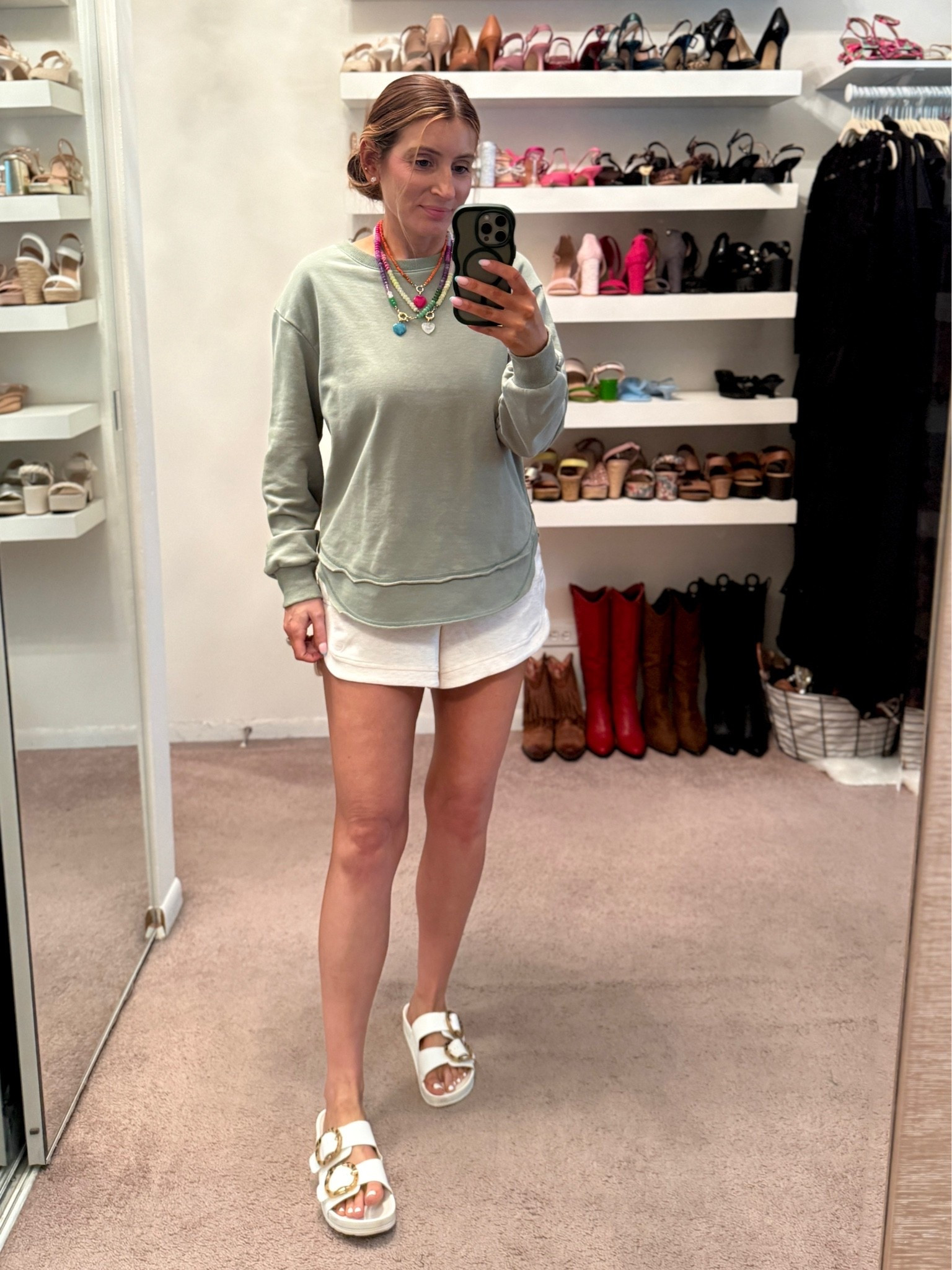 What I wore this morning to the farmers market
Amazon long pullover (size medium)
Walmart pull on shorts - super soft! (Size small)
Muk Luk sandals 
Colorful necklace set

Casual outfit, weekend outfit, mom outfit, spring outfit, on sale

#LTKootd #LTKSaleAlert #LTKSeasonal