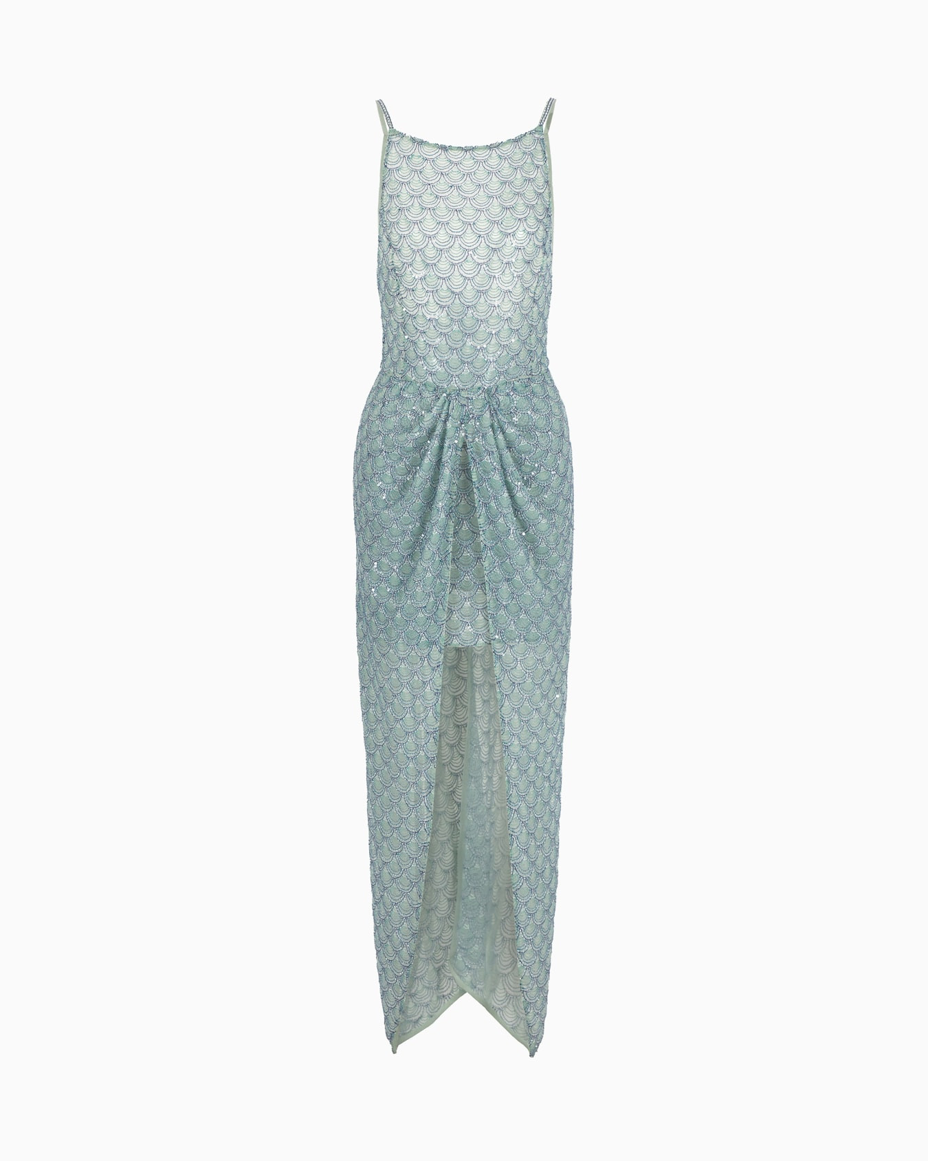 Embroidered-tulle long dress | Armani US