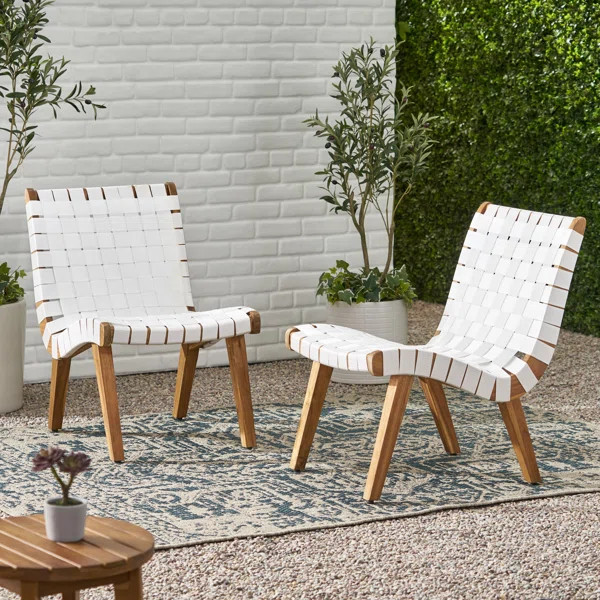 Hildebrand Outdoor Armless Lounge Chair (Set of 2) | Wayfair North America
