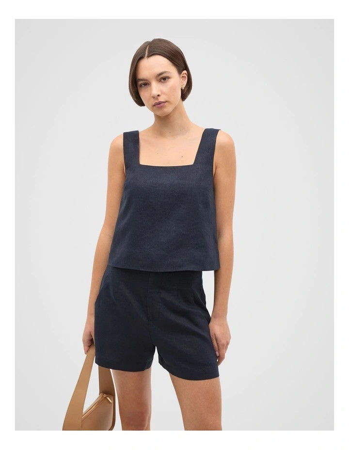 Square Neck Linen Shell Top | Myer
