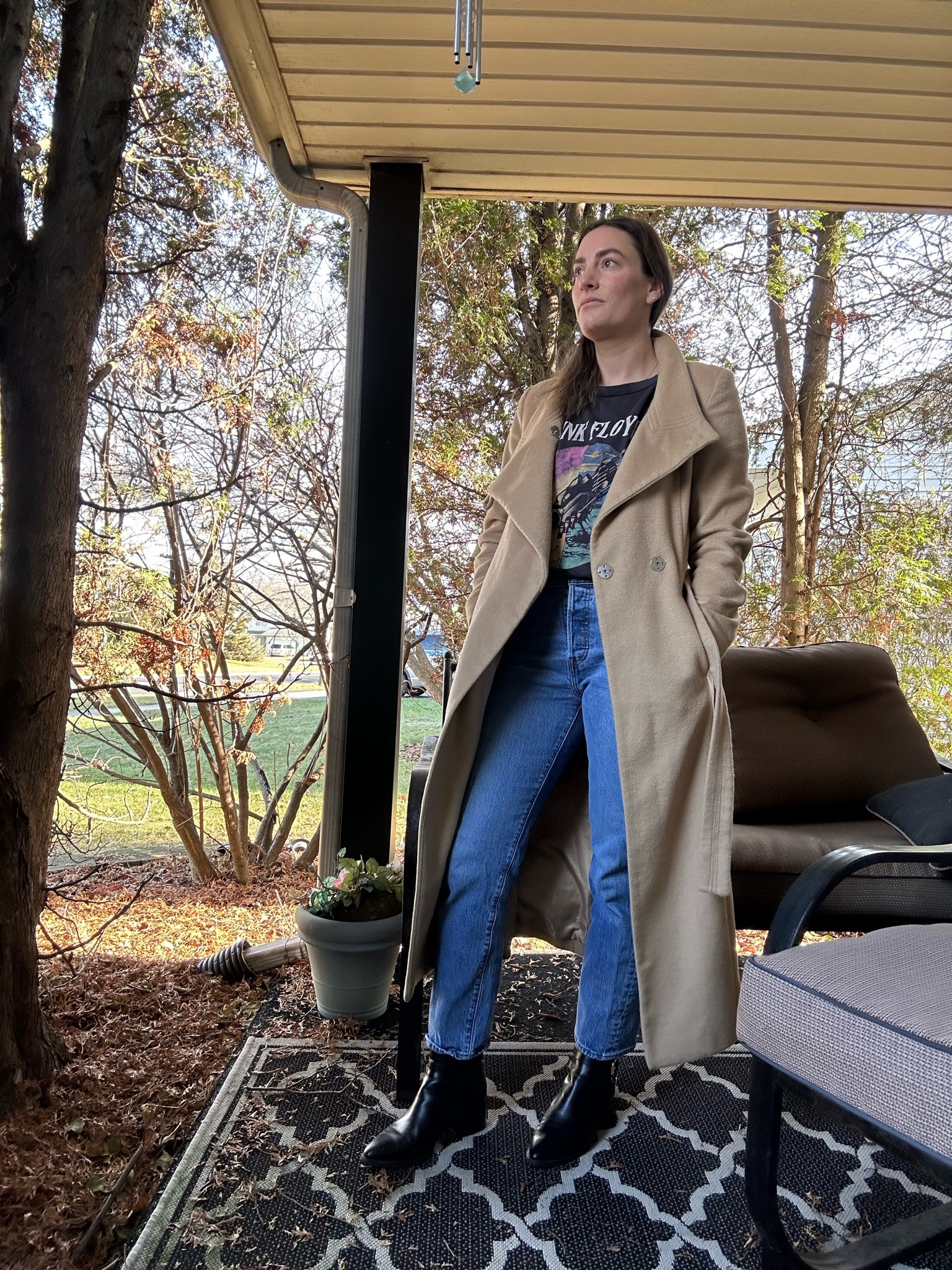 Balance is Beautiful 
.
I love the juxtaposition of a super soft tee with structured denim. Here, I’m wearing my stuff Levi’s straight legs with a super soft graphic tee. High ankle booties and a wool coat complete the look on this crisp spring day 

#LTKstyletip #LTKfindsunder100 #LTKSeasonal