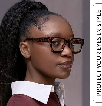 livho Oversized 99% Blue Light Glasses for Woman - Rectangle Fashion Glasses for Computer, Chic P... | Amazon (US)