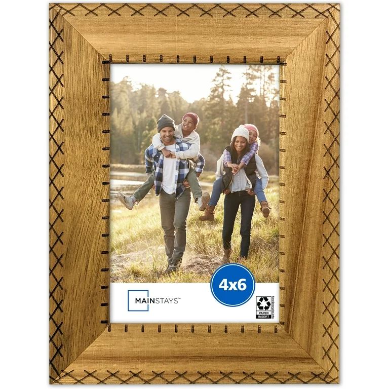 Mainstays 4x6 Etched Wood Decorative Tabletop Picture Frame | Walmart (US)