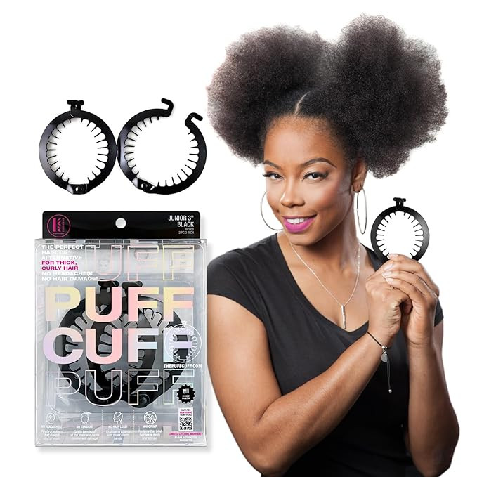 PuffCuff Junior 3" Hair Clamp, For All Natural Curly, Thick, Kinky, Textured, Locs, or Braided Ha... | Amazon (US)