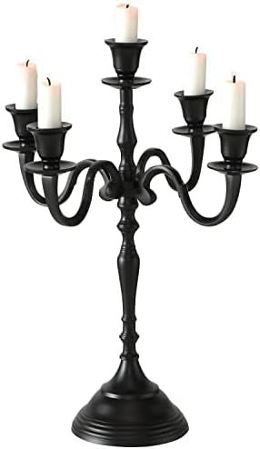 Vincidern Black Candelabra Candle Holder Centerpieces, Metal Candlestick Holder for Dining Table,... | Amazon (US)