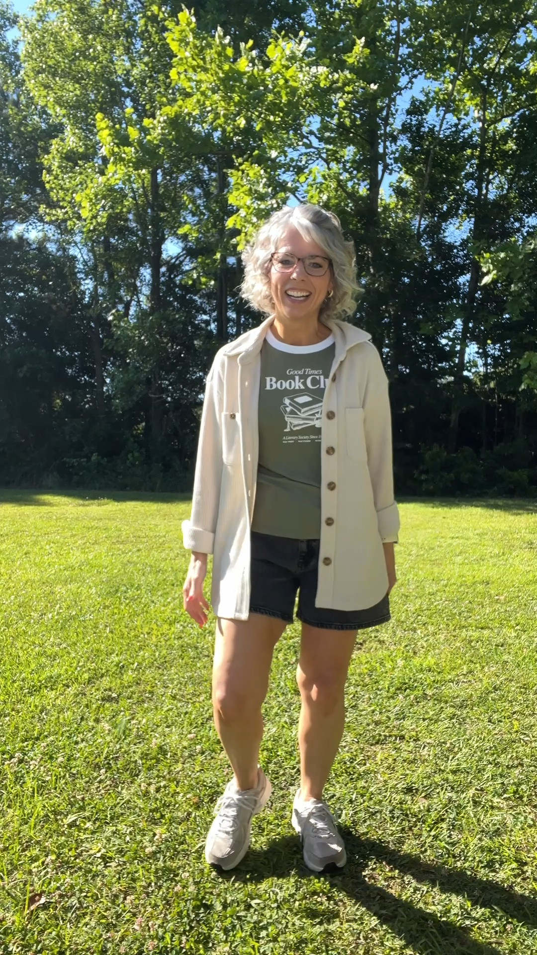 Outfit of the day and I am on my feet all day for work so comfort was everything, black dad style shorts from Walmart, a green and white trim graphic tee from Old Navy, neutral sneakers from Walmart, and the cutest tan waffle print button up jacket thrown on as a third layer that is so breathable and perfect for summer! This whole look is casual, comfortable, and so cute and everything is linked in my LTK so go tap the link and shop it all right now!

#walmartfashion #walmartfinds #walmartoutfit #walmartshorts #oldnavystyle #oldnavyfashion #oldnavyfinds #amazonfashion #amazonfinds #summerstyle #summeroutfit #summerfashion #summerinspo #summervibes #summerlook #summerwear #springfashion #springoutfit #springstyle #casualoutfit #casualstyle #casualfashion #casualwear #casualchic #casualootd #weekendoutfit #weekendstyle #comfyoutfit #comfystyle #effortlessstyle #effortlessfashion #ootd #ootdfashion #outfitoftheday #outfitinspo #outfitideas #realoutfitgram #todaysoutfit #getreadywithme #affordablefashion #affordablestyle #budgetfashion #budgetstyle #womensfashion #womensstyle #petitestyle #petitefashion #petiteoutfit #petitewomen #petitegirl #petites #momstyle #momfashion #momootd #momlife #teacherstyle #teacherfashion #grandmastyle #grandmafashion #over40style #over40fashion #over40andfabulous #fashionover40 #womenover40 #womenover40style #over50style #over50fashion #fashionover50 #agelessstyle #ageisjustanumber #midlife #midlifestyle #midlifefashion #maturestyle #maturefashion #fashionblogger #fashionista #styleinspo #fashioninspo #instafashion #cuteoutfit #trending #trendingnow #fashion #style #ltkfinds #ltkseasonal #ltkunder50 #ltkpetite #ltkover40 #ltkover50 #ltkfashion #ltkstyle #ltksummer #ltkspring #liketoknowit #shopltk #dadshorts #graphictee #graphicteeoutfit #waffleshirt #layeredoutfit #sneakeroutfit #workoutfit #teacheroutfit #summerworkoutfit #thirdlayer

#LTKootd #LTKPetite #LTKmomlife