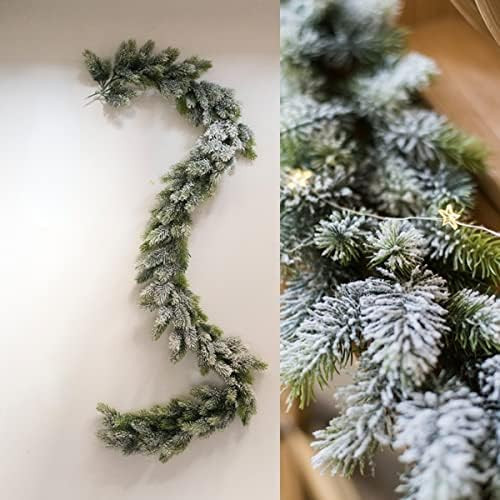 Long Artificial Snow Pine Branches Christmas Garland with Snow Decorations with Pine Front Door Snow | Amazon (US)