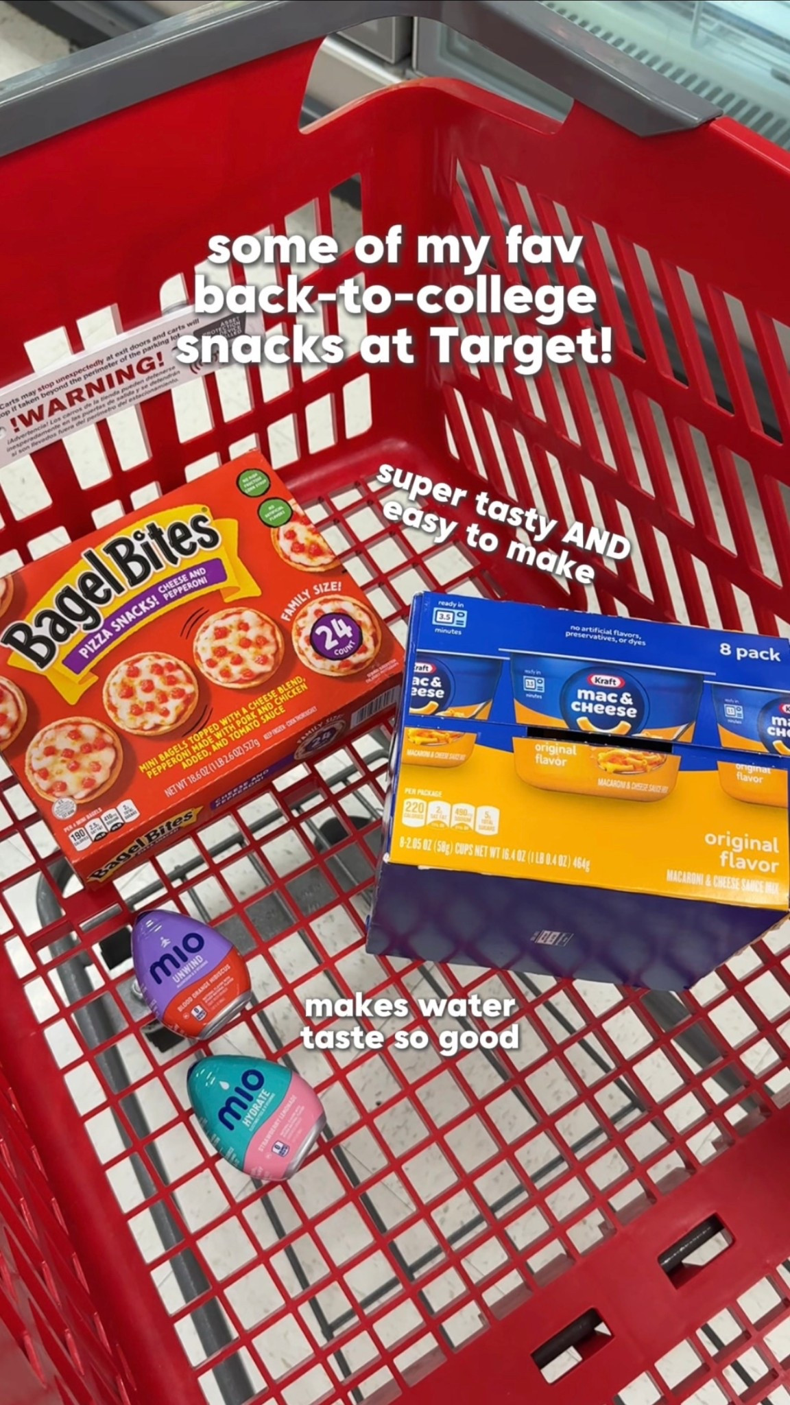 #ad Back-To-College Snack Shopping at Target 💫

@target @bagelbites @drinkmio @kraft_macandcheese #Target #TargetPartner #BTCwithTarget #BacktoSchoolSnacks

#LTKU #LTKActive #LTKFindsUnder50