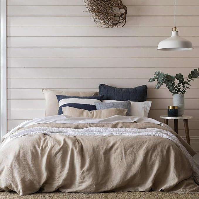 Eikei Washed Cotton Chambray Duvet Cover Solid Color Casual Modern Style Bedding Set Relaxed Soft... | Amazon (US)