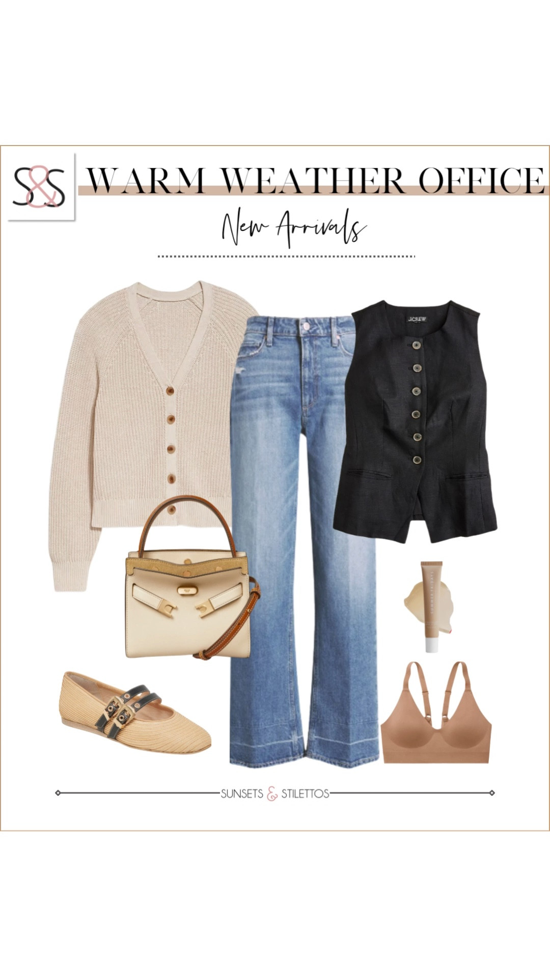 This vest layers perfectly with a cardigan sweater! Pair with wide leg jeans and Mary Jane flats for an amazing office outfit this spring!

Sunsets and Stilettos, workwear, neutral

#LTKOver40 #LTKSeasonal #LTKWorkwear