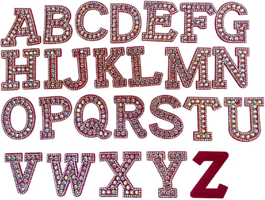 Yalulu 26 PCS Pearl Iron on Letter Applique, Rhinestone Letters Iron on Patches, Alphabet Sew On ... | Amazon (US)