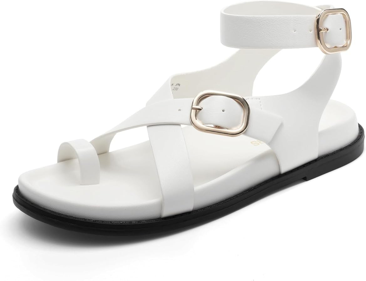 DREAM PAIRS Womens Strappy Sandals Flat Thong Comfortable Footbed Platform Summer Fashion Vocatio... | Amazon (US)