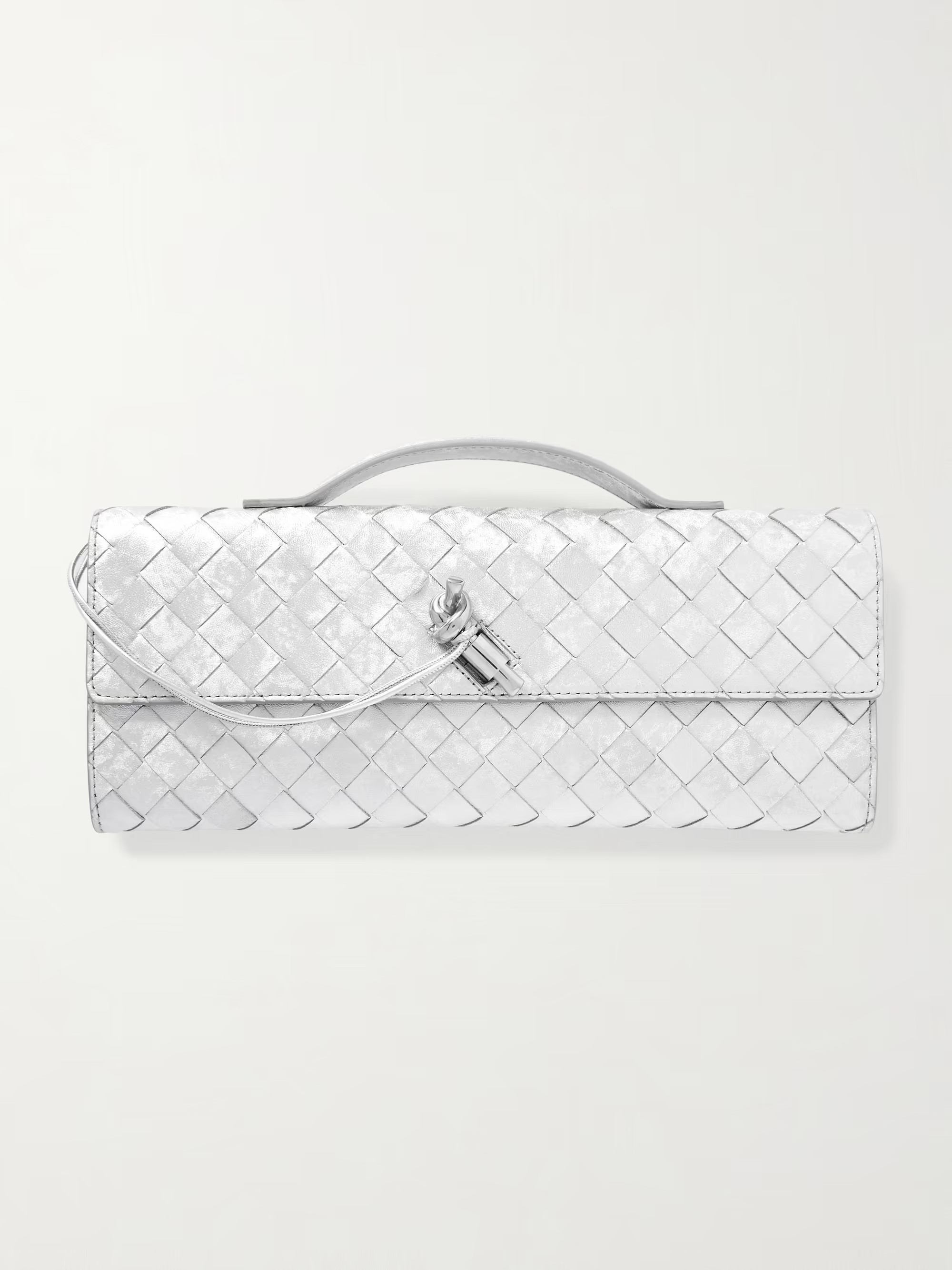 Long Andiamo intrecciato metallic leather clutch | NET-A-PORTER (UK & EU)