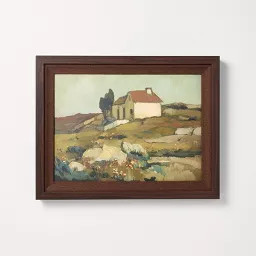 18"x14" Cottage Landscape in Brown Frame Wall Art - Hearth & Hand\u2122 with Magnolia | Target