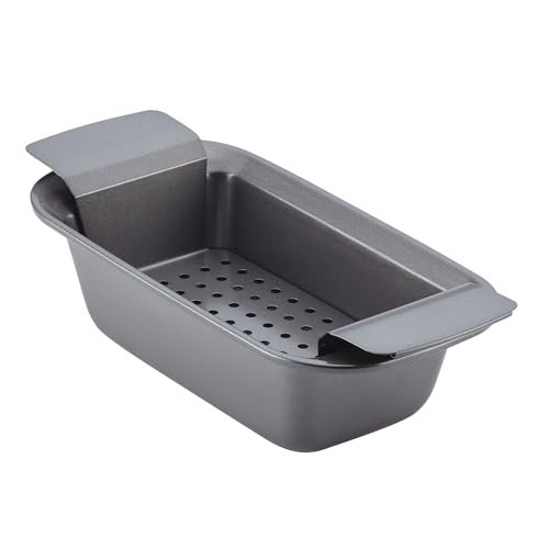 Rachael Ray Bakeware Meatloaf/Nonstick Baking Loaf Pan with Insert, 9 Inch x 5 Inch, Gray | Amazon (US)