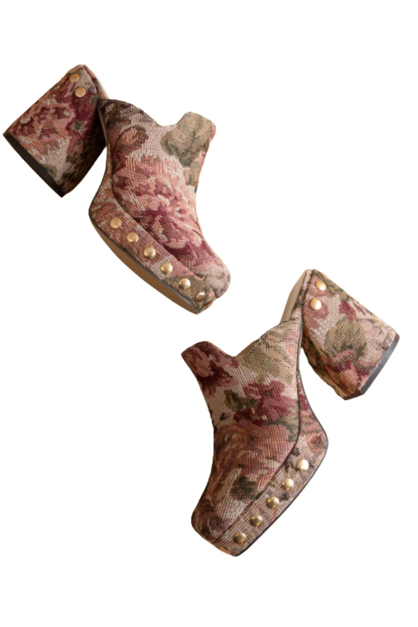Mauve Tapestry Platform Mules | SSYS