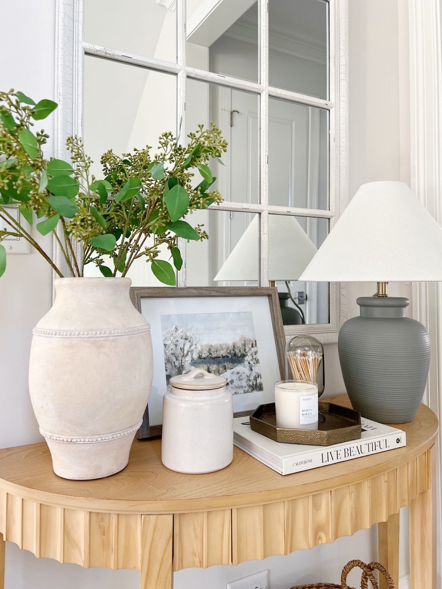 Co some table styling!! Love this pretty new vase and faux stem combo!! 

#homedecor #consoletable

#LTKhome #LTKFind #LTKunder50