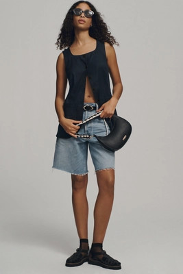 Maeve Mod Linen Square-Neck Vest | Anthropologie (US)