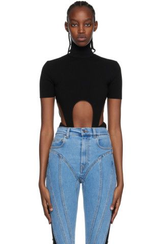 Mugler - Black Cutout Bodysuit | SSENSE