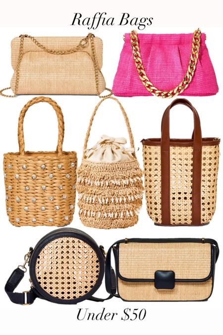Raffia and wicker and cane bags for summer under $50!

#LTKSeasonal #LTKfindsunder50 #LTKitbag