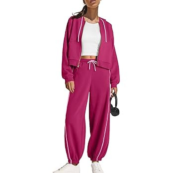 Panadila Womens Sweatsuits 2 Piece Set Zip Up Hoodie and Barrel Sweatpants Piping Sweatshirt Trac... | Amazon (US)