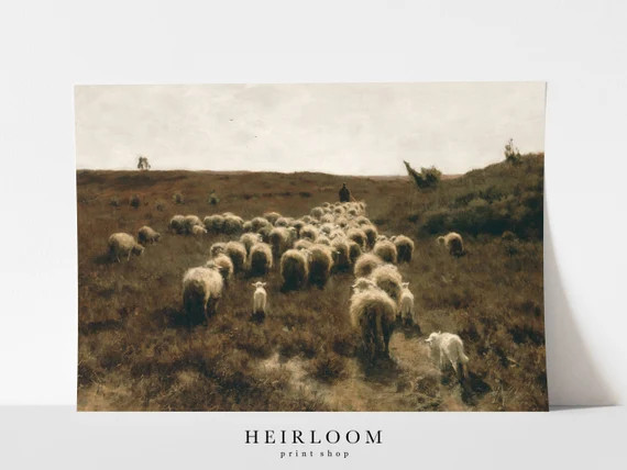 Sheep Painting  Farmhouse Wall Decor  Vintage Art  Farm | Etsy Canada | Etsy (CAD)