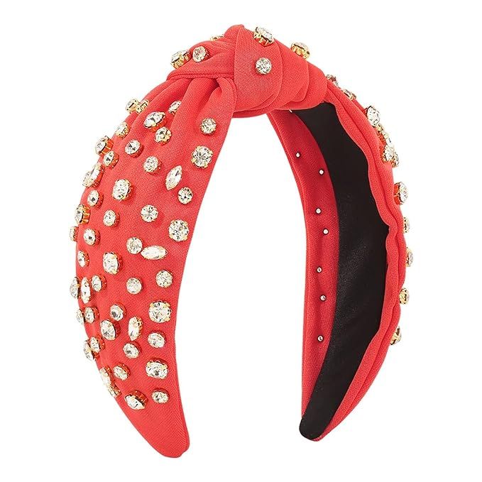 Fashion Headbands For Women Girls Headbands Vintage Headband Wide Top Knot Rhinestone Hair Hoops ... | Amazon (US)