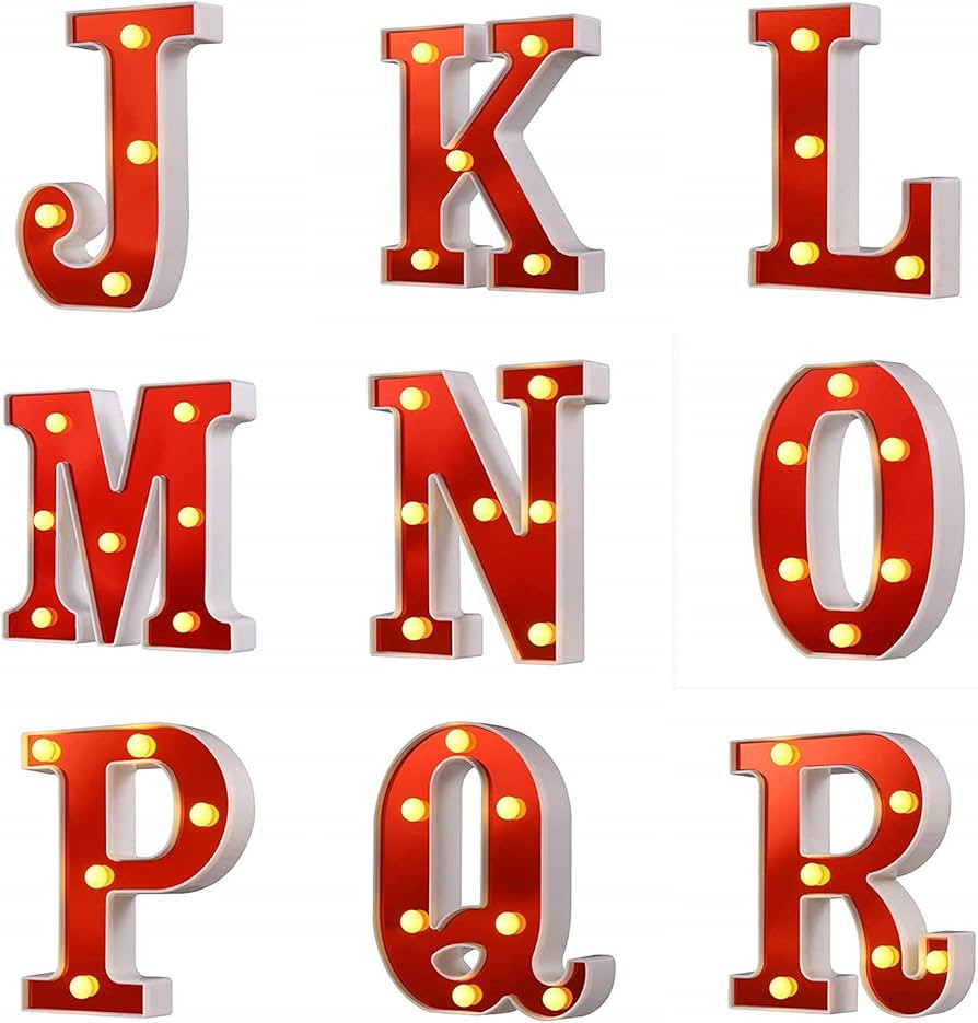 LED Letter Lights Alphabet Sign for Night Light Wedding Birthday Party Christmas Lamp Home Bar De... | Amazon (CA)