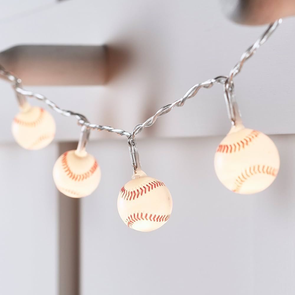 Lights4fun, Inc. 6ft Baseball String Lights Battery Operated 20 LED Indoor Decoration | Amazon (US)