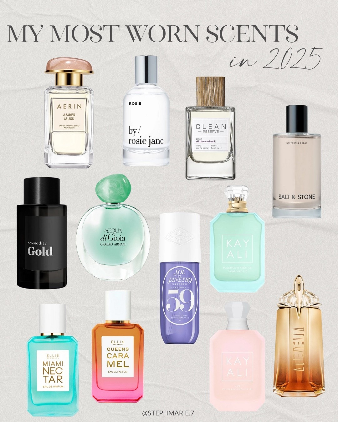 My most worn scents in 2025 💫 from hair and body sprays to perfumes, these are the fragrances I reached for the most this year!

#LTKSeasonal