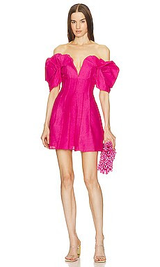 Cult Gaia Asal Dress in Calliandra Nubby Faille from Revolve.com | Revolve Clothing (Global)